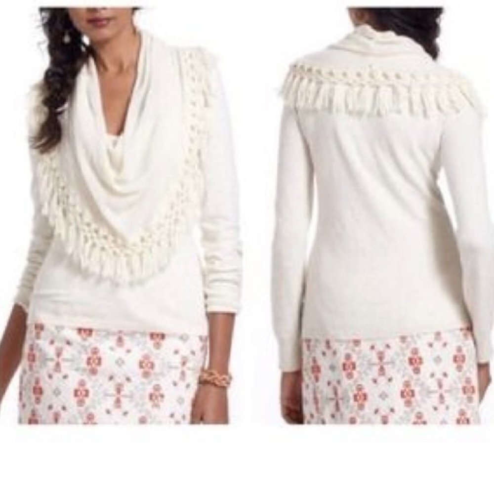 Anthropologie Angel Of The North Fringe Sweater